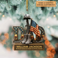 Honoring Our Hero - Personalized Custom Mica Ornament - Christmas Gift For Army Veteran