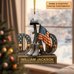 Honoring Our Hero - Personalized Custom Mica Ornament - Christmas Gift For Army Veteran