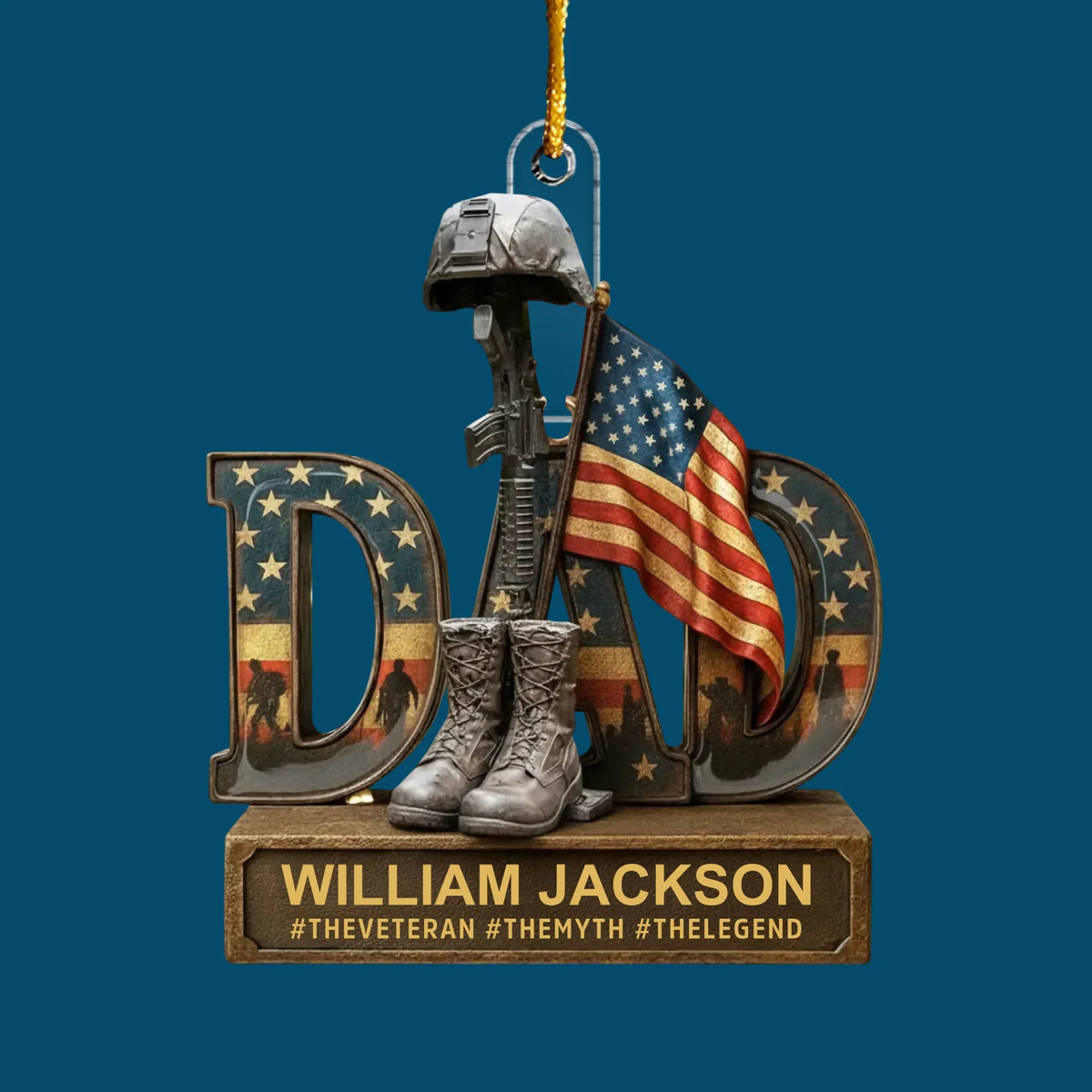 Honoring Our Hero - Personalized Custom Mica Ornament - Christmas Gift For Army Veteran