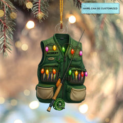 Festive Fishing Gear - Personalized Custom Mica Ornament - Christmas Gift For Fishing Lovers AGP0QQ040