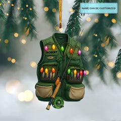 Festive Fishing Gear - Personalized Custom Mica Ornament - Christmas Gift For Fishing Lovers AGP0QQ040