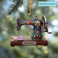 Sew in Love - Customized Mica Ornament - Christmas Gift For Sewing Lovers