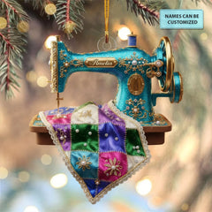 Stitch by Stitch - Customized Mica Ornament - Christmas Gift For Sewing Lovers