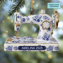 Sewing Memories - Customized Mica Ornament - Christmas Gift For Sewing Lovers