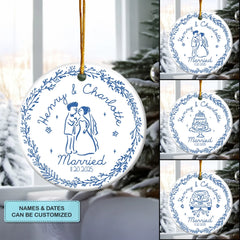The Start of Always - Personalized Ceramic Ornament - Christmas Gift For Couple, Husband, Wife