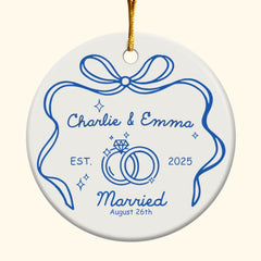 Where The Rings Met Forever - Personalized Ceramic Ornament - Christmas Gift For Couple, Husband, Wife
