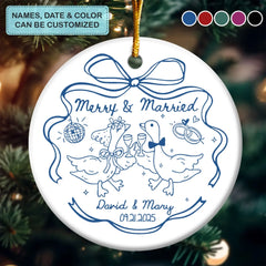 Goose Bumps Of Love - Personalized Ceramic Ornament - Christmas Gift For Couple, Husband, Wife