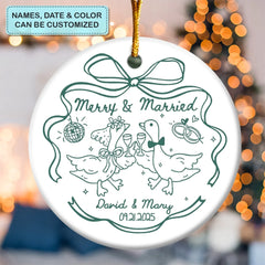 Goose Bumps Of Love - Personalized Ceramic Ornament - Christmas Gift For Couple, Husband, Wife