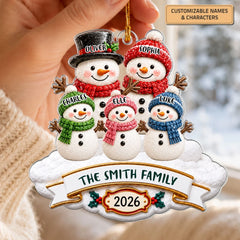 Snowman - Personalized Custom Shape Mica Ornament - Christmas Gift for Family CLANT001
