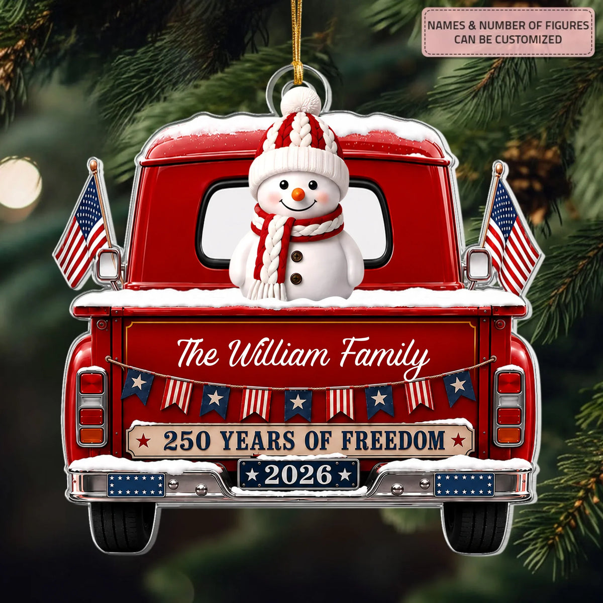 Snowman Family - Personalized Custom Shape Mica Ornament - Christmas Gift for Family CLATH001