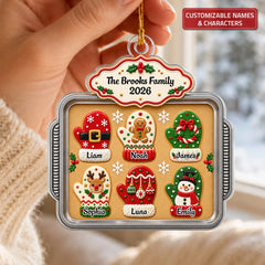 Christmas Mitten Family - Personalized Custom Shape Mica Ornament - Christmas Gift For Family