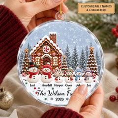 Snowman - Personalized Custom Shape Mica Ornament - Christmas Gift For Family
