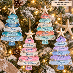 Christmas Tree - Personalized Custom Shape Mica Ornament - Christmas Gift for Family