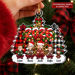 Triple Christmas Tree Family - Personalized Custom Shape Mica Ornament - Christmas Gift For Family