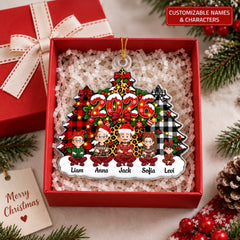 Triple Christmas Tree Family - Personalized Custom Shape Mica Ornament - Christmas Gift For Family