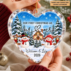 First Christmas Together - Personalized Custom Shape Mica Ornament - Christmas Gift For Couple