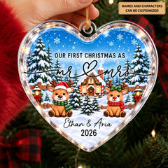 First Christmas Together - Personalized Custom Shape Mica Ornament - Christmas Gift For Couple