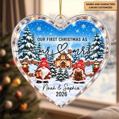 First Christmas Together - Personalized Custom Shape Mica Ornament - Christmas Gift For Couple