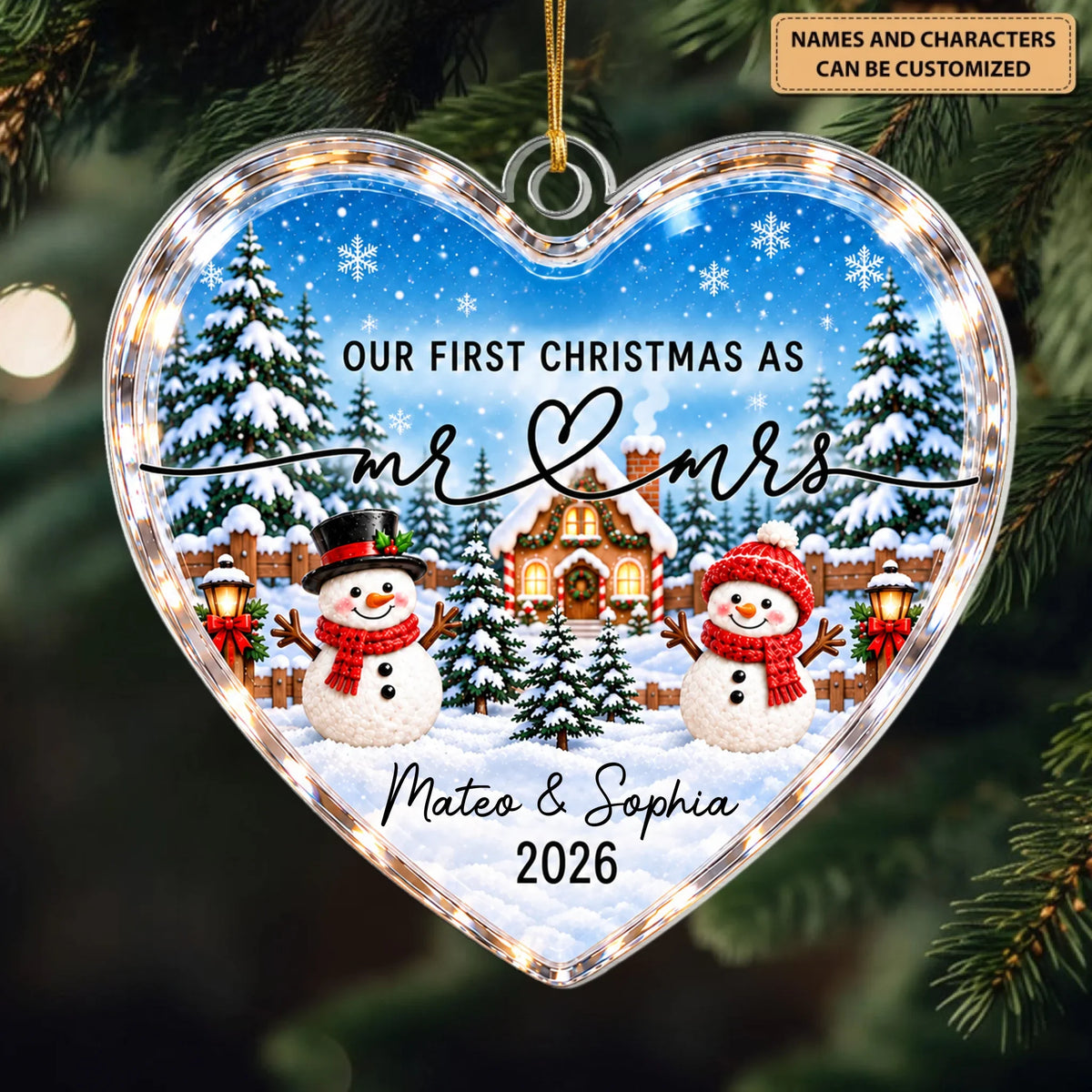 First Christmas Together - Personalized Custom Shape Mica Ornament - Christmas Gift For Couple