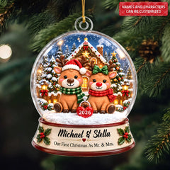 Our First Christmas - Personalized Custom Shape Mica Ornament - Christmas Gift For Couple