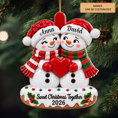 Sweet Christmas Together - Personalized Custom Shape Mica Ornament - Christmas Gift For Family