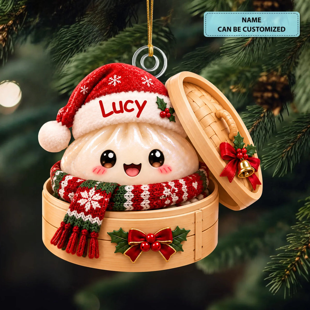 Christmas Dumpling - Personalized Custom Shape Mica Ornament - Christmas Gift For Friends, Family