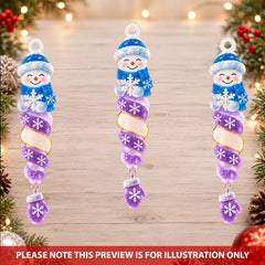 Candy Cane Snowman - Personalized Custom Shape Mica Ornament - Christmas Gift For Family