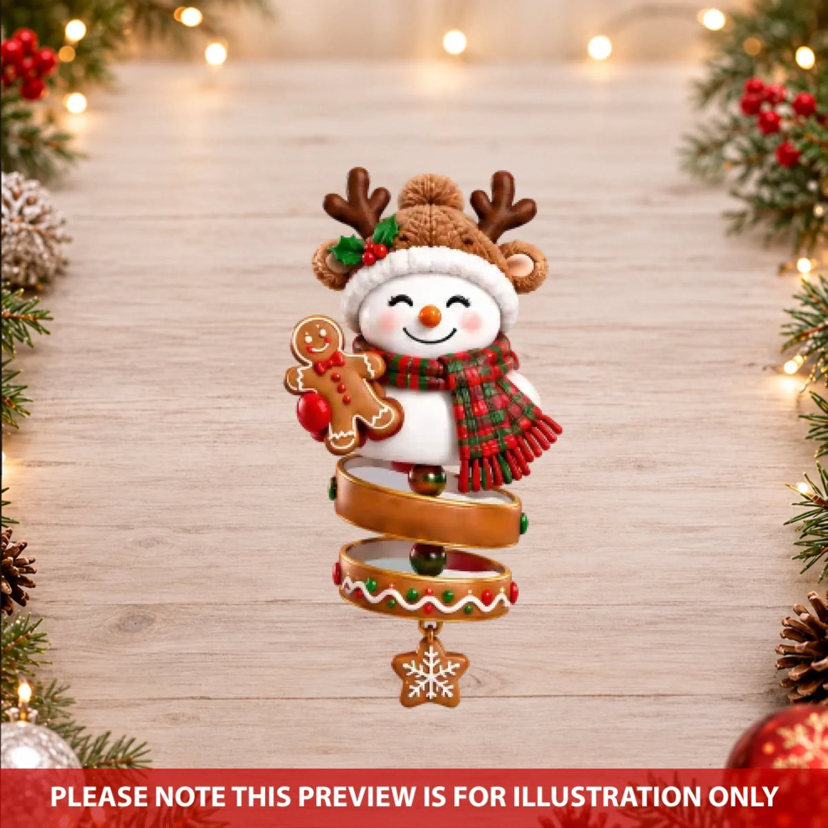 Snowman Spin - Personalized Custom Shape Mica Ornament - Christmas Gift For Family