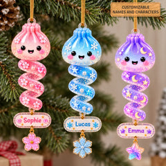 Spin Dumpling - Pesonalized Custom Shape Mica Ornament - Christmas Gift For Family