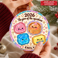 Glittery Squishies - Personalized Custom Shape Mica Ornament - Christmas Gift For Family