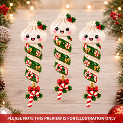 Vertical Christmas Dumpling - Personalized Custom Shape Mica Ornament - Christmas Gift For Family