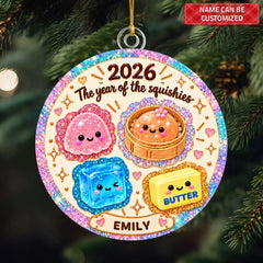 Glittery Squishies - Personalized Custom Shape Mica Ornament - Christmas Gift For Family