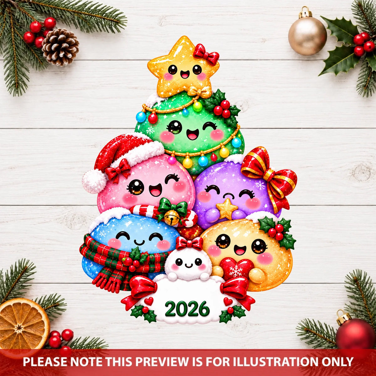 Christmas Dumpling Tree - Personalized Custom Shape Mica Ornament - Christmas Gift For Kids, Family