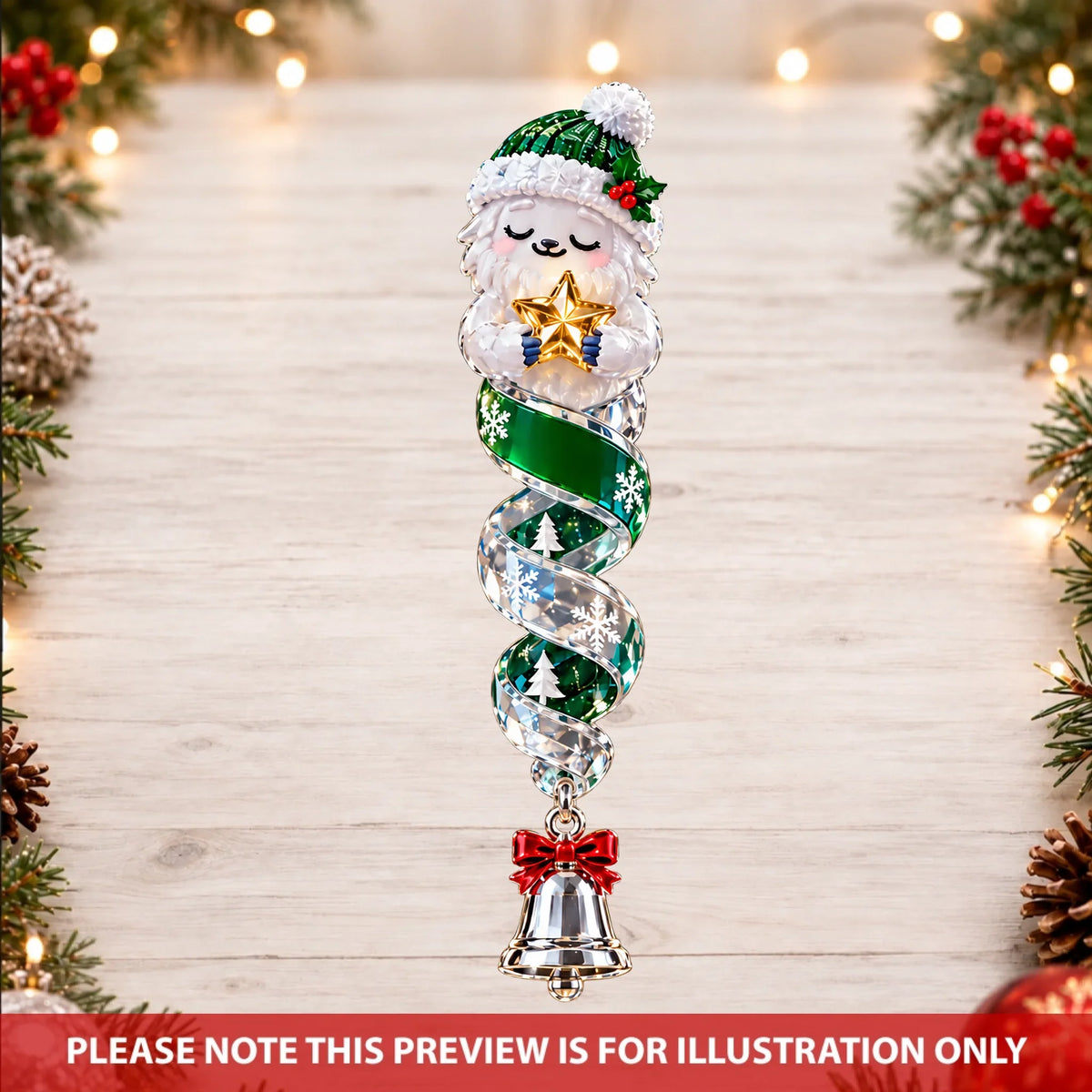 Christmas Yeti Spin - Personalized Custom Shape Mica Ornament - Christmas Gift For Family