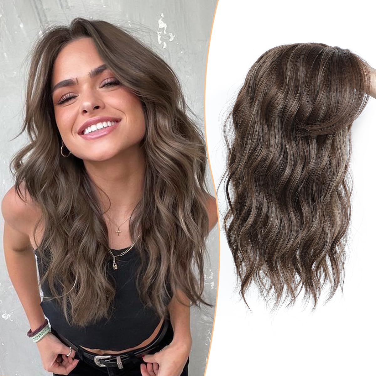 🔥 Final Hours –🌷2026 New Lightweight & Breathable Wavy Hair Topper