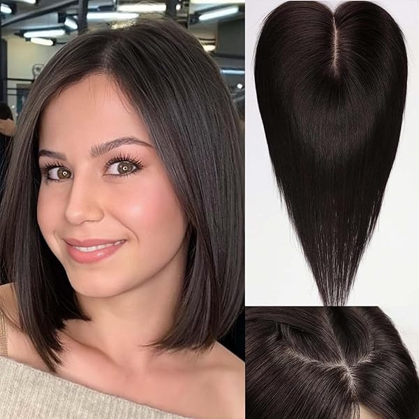 Straight Hair Topper for Crown Thinning – Natural Coverage at the Crown