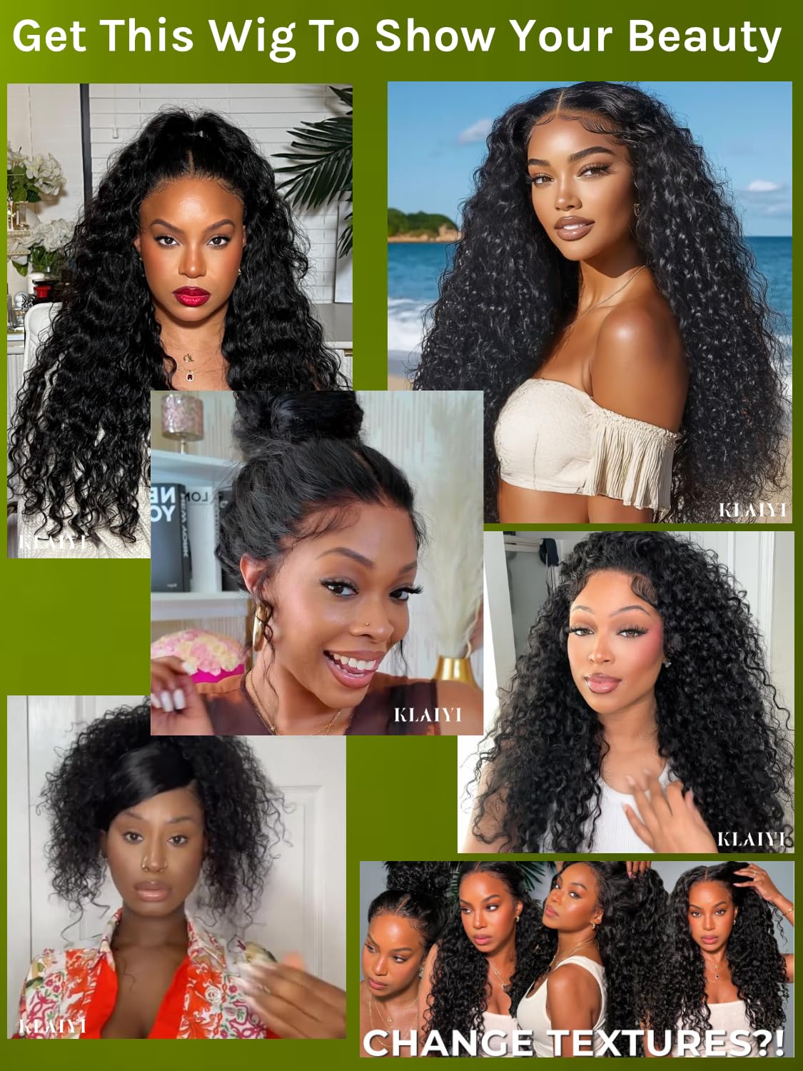 Water wave human hair texture