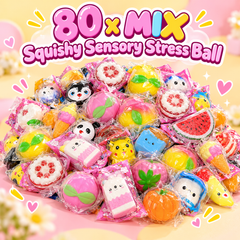 80 x MIX Squishy Sensory Stress Ball