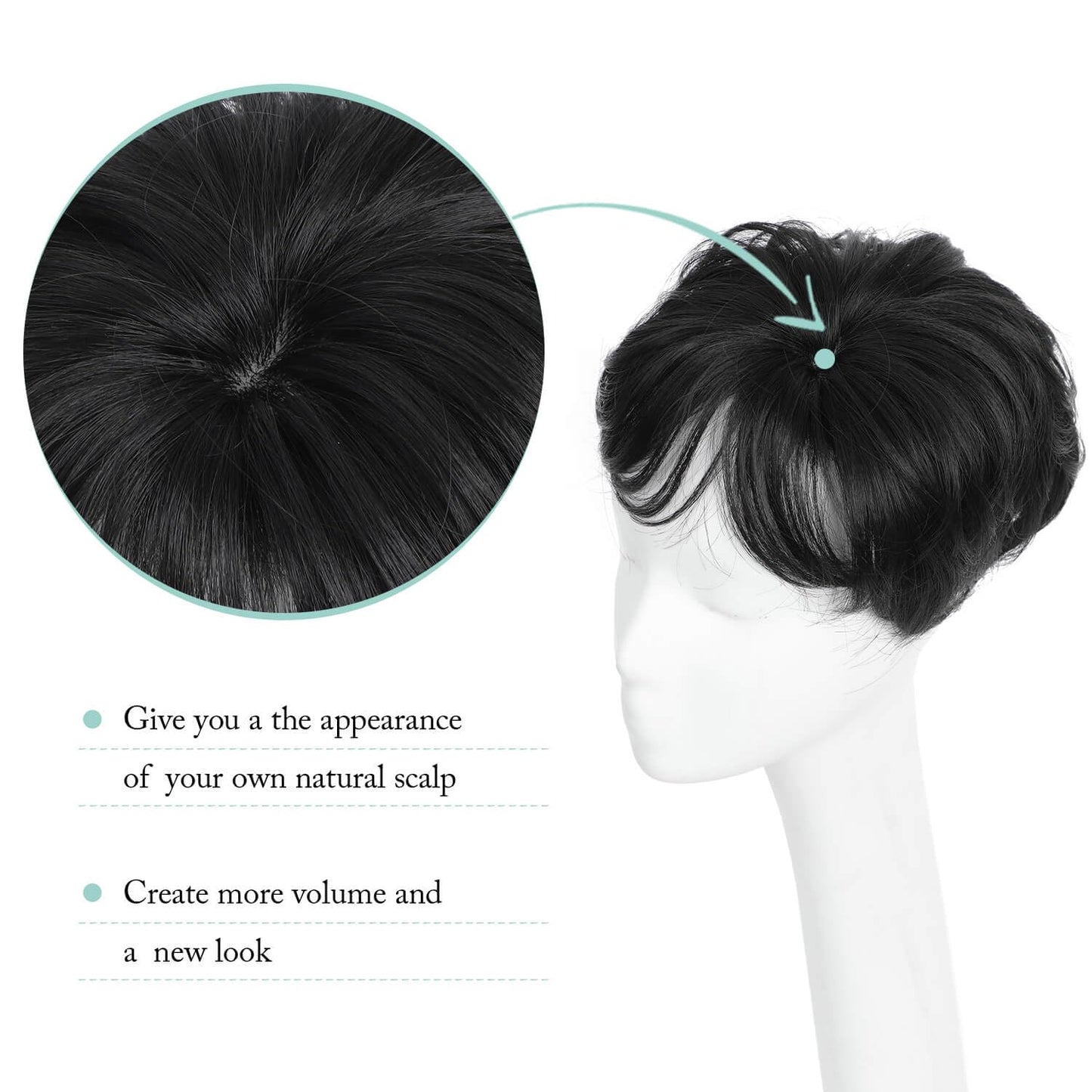 Hot Sale Short Hair Topper for Thinning Hair – Natural Look, Easy Clip-In