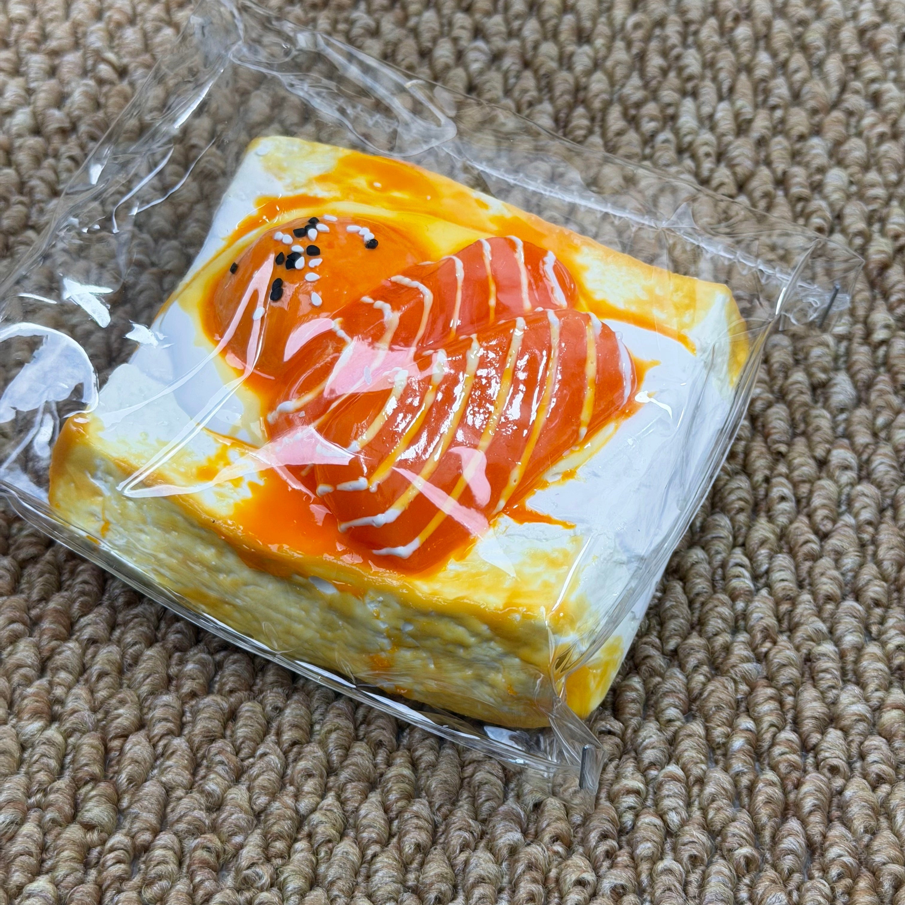 Salmon toast water squishy stress relief toy