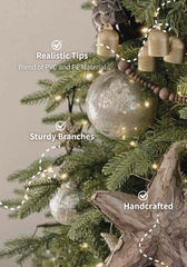 10' Alpine Fir Slim Artificial Christmas Tree 1000 Warm White LED Lights
