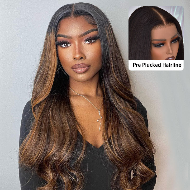 Body Wave T1B/30 Blonde Highlights Wig 13x6/13x4/5x5 HD Transparent Lace Frontal Real Human Hair Wig Pre Plucke