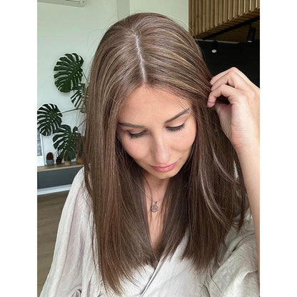 Straight Hair Topper for Crown Thinning – Natural Coverage at the Crown