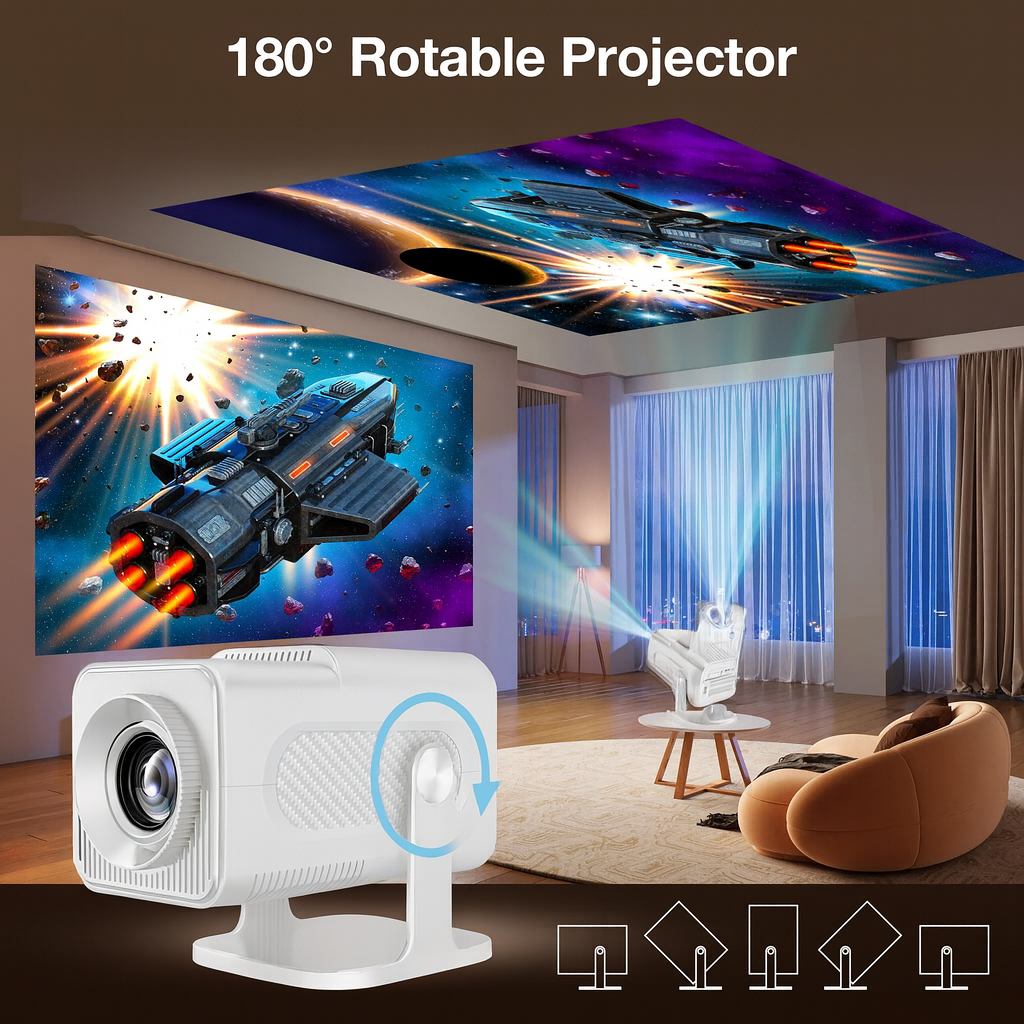 PlayRetro projector with 180 degree adjustable projection