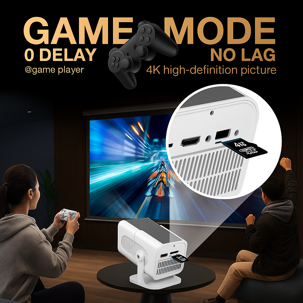 PlayRetro game mode and low-lag projection