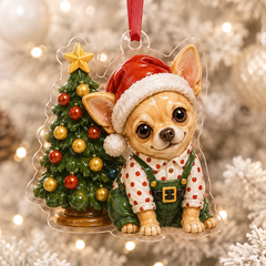 Christmas Chihuahua Adorable Mica Ornament NCU0HT007