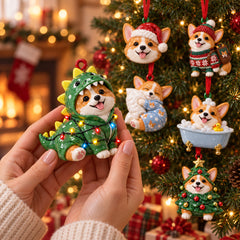 Christmas Corgi Acrylic Ornament Gift Set NCU0HT150