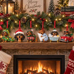 Christmas Dachshund Acrylic Ornament Gift Set NCU0HT152