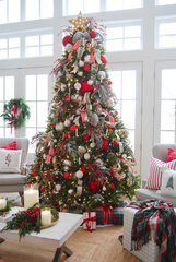 7.5' King Fraser Fir Artificial Christmas Tree with 1000 Warm White & Multi-Color LED Lights