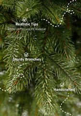 7.5' Cypress Spruce Artificial Christmas Tree with 1450 Warm White & Multi-Color LED Lights